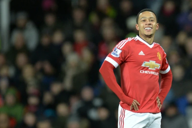 Memphis Depay sous le maillot de Manchester United contre Watford à Old Trafford, le 2 mares 2016