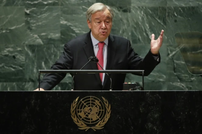 Le Secrétaire général des Nations Unies, Antonio Guterres, s'adresse à la 76e session de l'Assemblée générale des Nations Unies le 21 septembre 2021 à New York