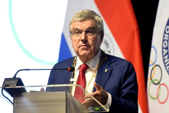 Le patron du Comité international olympique (CIO) Thomas Bach à Luque, au Paraguay, le 2 octobre 2024