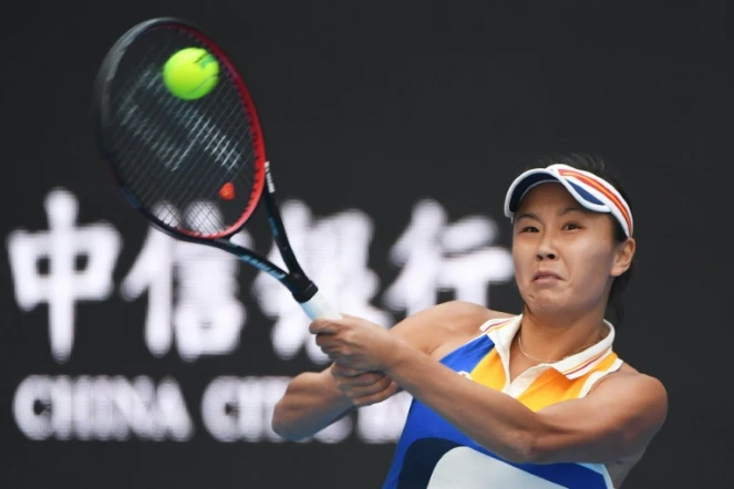 La Chinoise Peng Shuai lors de son match de simple dames contre la Roumaine Monica Nicolescu en 16e de finale à l'Open de Chine, à Pékin, le 4 octobre 2017.