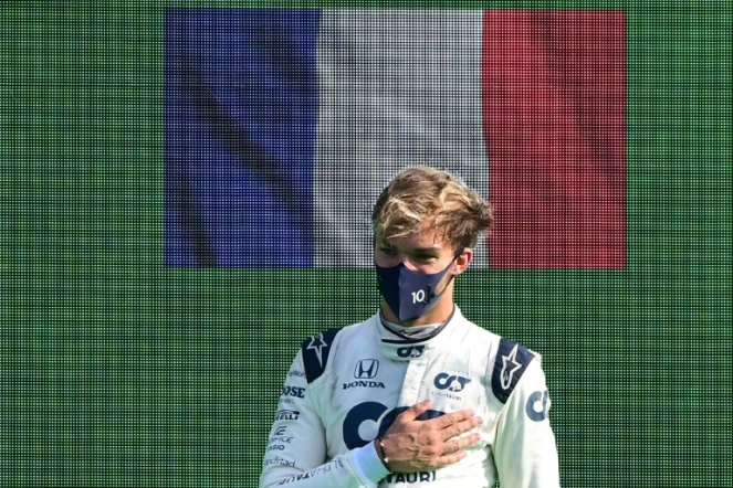 Pierre Gasly (Alpha Tauri) vainqueur du GP d'Italie, à Monza, le 6 septembre 2020