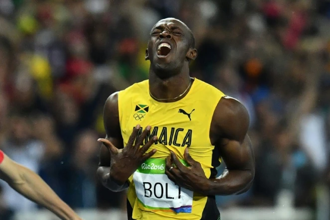 Usain Bolt après son nouveau sacre sur 200m, à Rio le 18 août 2016