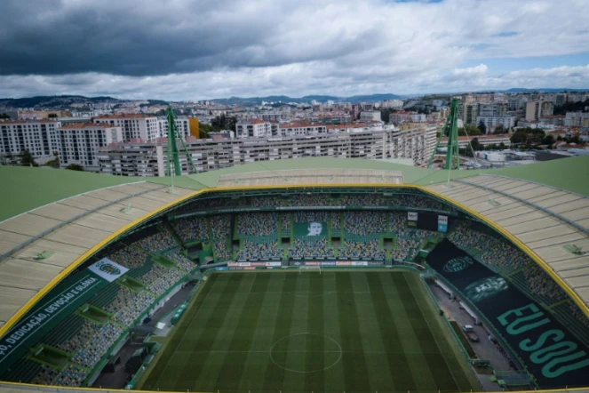 Vua aérienne du stade Alvalade de Lisbonne, qui doit accueillir le "Final 8" de la Ligue des champions, le 17 juin 2020