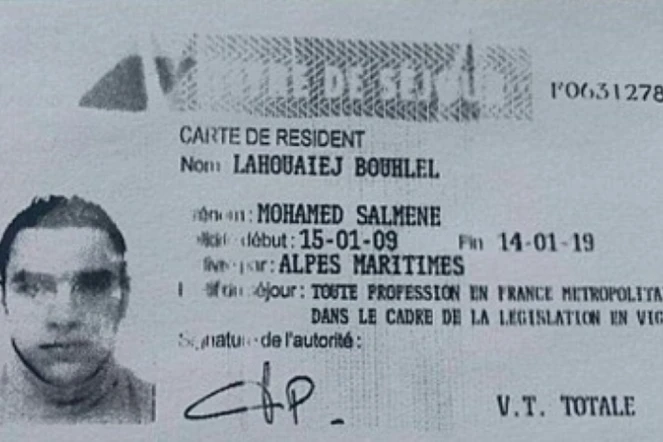 Copie du permis de séjour de Mohamed Lahouaiej-Bouhlel, obtenue le 15 juillet 2015 auprès de la police française