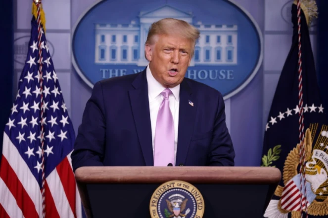 Le président américain Donald Trump lors d'une conférence de presse à la Maison blanche le 11 août 2020 