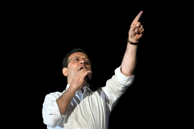 Le maire d'opposition d'Istanbul Ekrem Imamoglu après sa réélection le 31 mars 2024