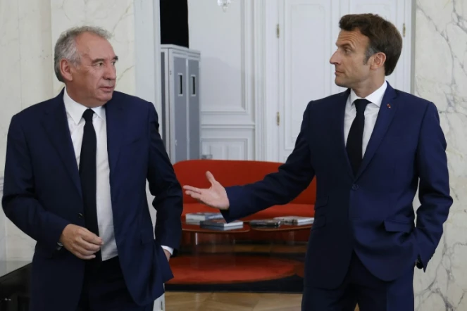 François Bayrou et Emmanuel Macron à l'Élysée à Paris, le 21 juin 2022