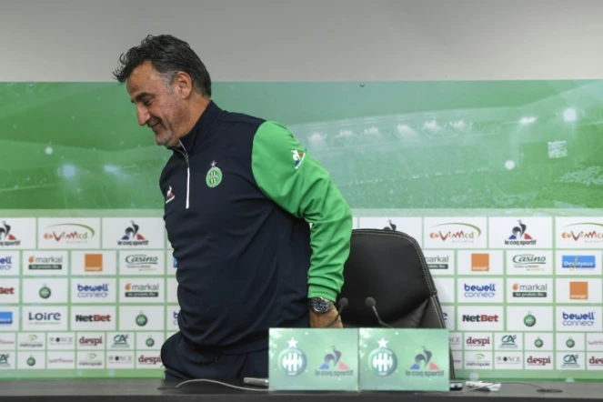 Christophe Galtier, le 3 mai 2017 au centre d'entraînement de Saint-Etienne à L'Etrat