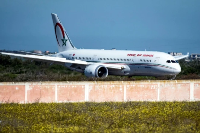 Un Boeing 787-8 de la compagnie Royal Air Maroc à l'aéroport de Benslimane au Maroc, le 2 février 2020