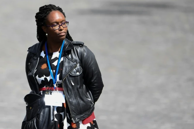 Sibeth Ndiaye, proche collaboratrice d'Emmanuel Macron jusqu'ici chargée de la presse, le 14 mai 2017 à Paris
