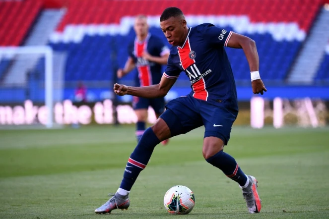 Kylian Mbappé lors d'un match amical avec le Paris Saint-Germain contre le Celtic Glasgow au Parc des Princes le 21 juillet 2020. 