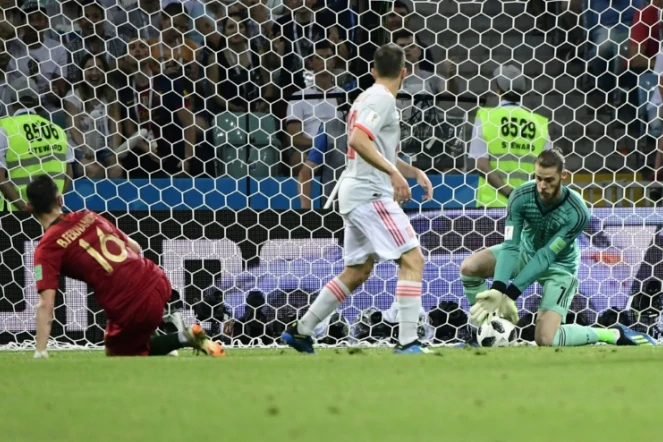 Le gardien espagnol David De Gea  couopable d'une faute de mains sur le 2e but du Portugal, dans le group B du Mondial, le 15 juin 2018 à Sotchi
