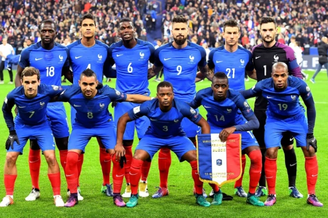 L'équipe de France habillée par Nike, le 11 novembre 2016, avant d'affronter la Suède 