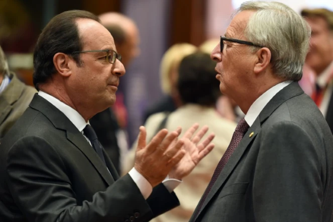 Le président Français François Hollande et le président de la Commission européenne Jean-Claude Juncker à Bruxelles, le 28 juin 2016
