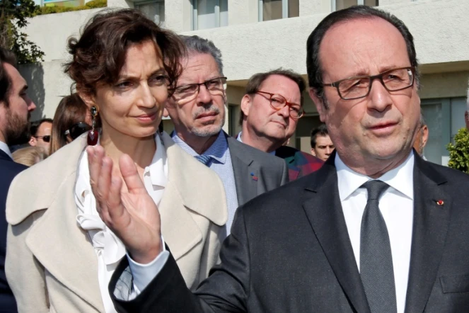 François Hollande et Audrey Azoulay à Hyeres, le 16 mars 2017