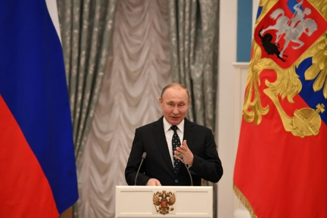Le président russe Vladimir Poutine, le 20 mars 2018 à Moscou