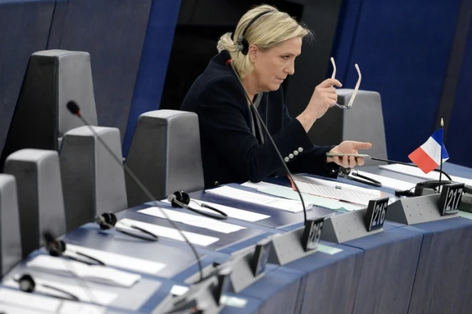 Marine Le Pen au parlement européen le 26 octobre 2016 à Strasbourg