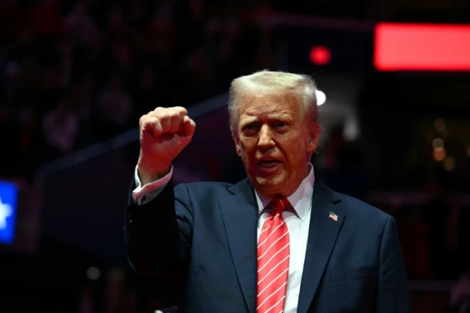 Donald Trump en meeting à Washington, le 19 janvier 2025