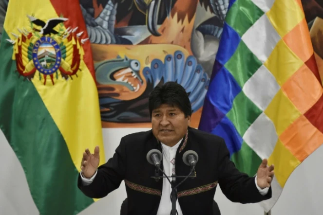 Le président sortant bolivien Evo Morales à La Paz le 23 octobre 2019