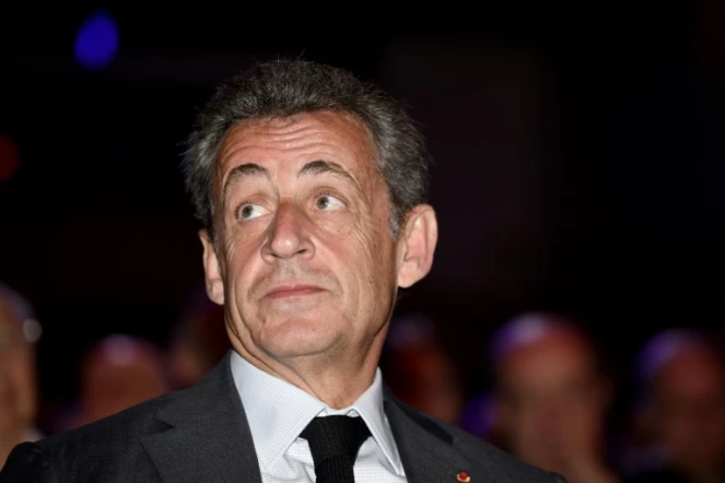 L'ancien président Nicolas Sarkozy à Bagnolet près de Paris, le 20 avril 2018