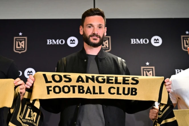 Le gardien français Hugo Lloris, recrue du Los Angeles FC, lors de sa présentation, le 14 février 2024 à Los Angeles