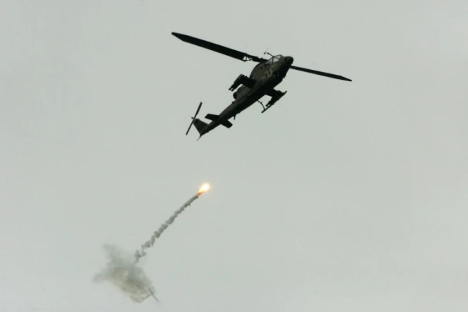 Un hélicoptère de l'armée israélienne lors de frappes sur la bande Gaza, le 2 mars 2008