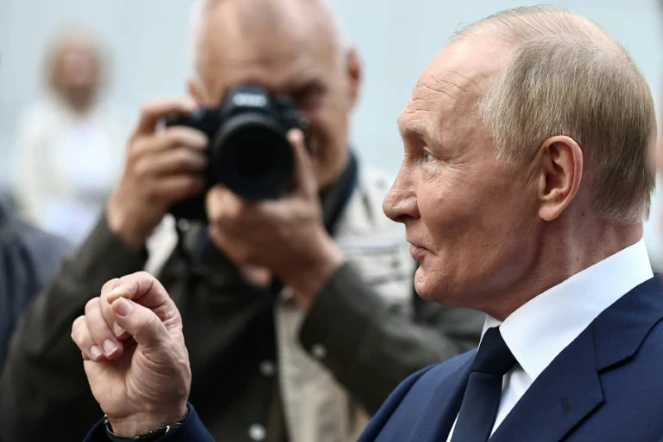 Image réalisée par l'agence russe Sputnik du président Vladimir Poutine, le 21 août 2024, dans la région de Moscou