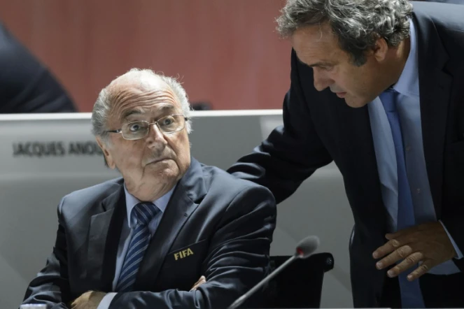 Joseph Blatter et Michel Platini le 25 septembre 2014 à Zurich