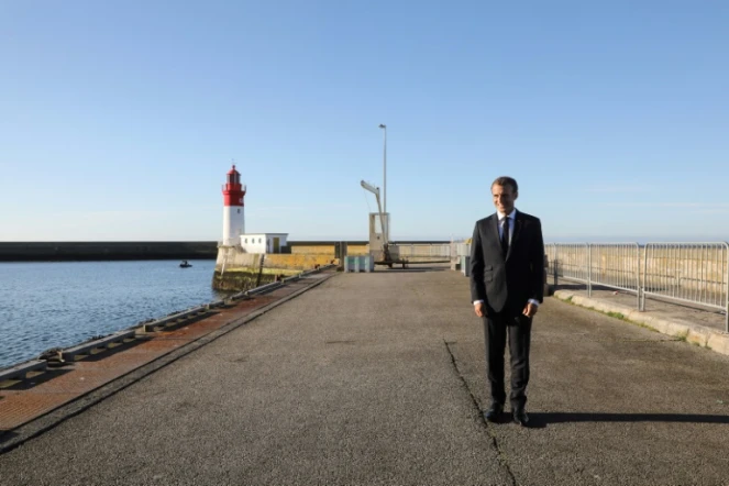 Le président Emmanuel Macron, le 21 juin 2018 au port du Guilvinec, en Bretagne