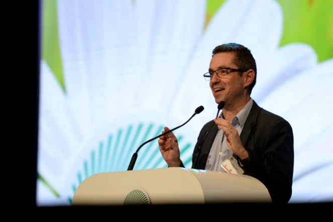 Jérôme Despey, secrétaire général de la FNSEA, premier syndicat agricole, lors du congrès du syndicat à Tours, le 28 mars 2018