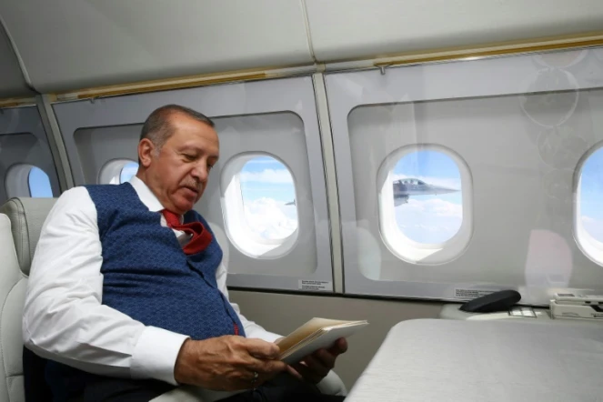 Le président turc Recep Tayyip Erdogan lors d'un déplacement entre Ankara et Istanbul, le 15 juillet 2017