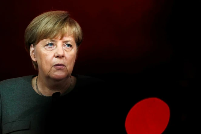 La chancelière allemande Angela Merkel, le 18 août 2017 à Berlin 