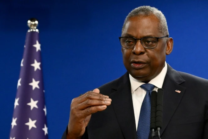 Le ministre américain de la Défense Lloyd Austin lors d'une conférence de presse à Tel Aviv, en Israël, le 18 décembre 2023