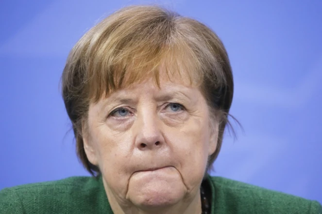 La chancelière allemande  Angela Merkel le 9 mars 2021 à Berlin