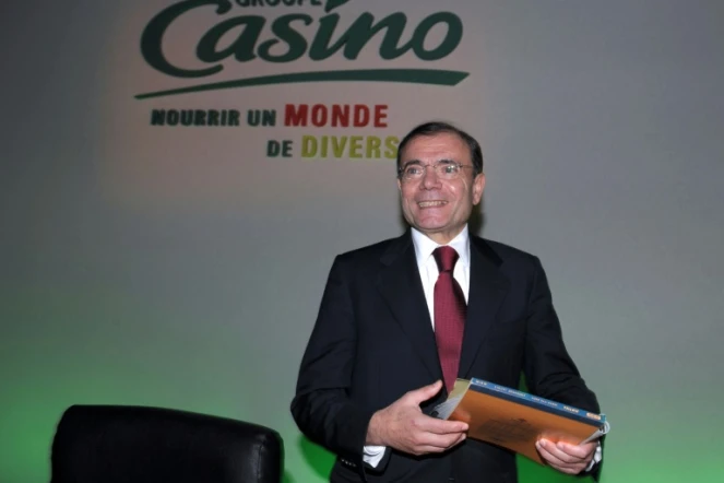 Jean-Charles Naouri lors de la présentation des résultats de Casino, à Paris le 12 février 2013