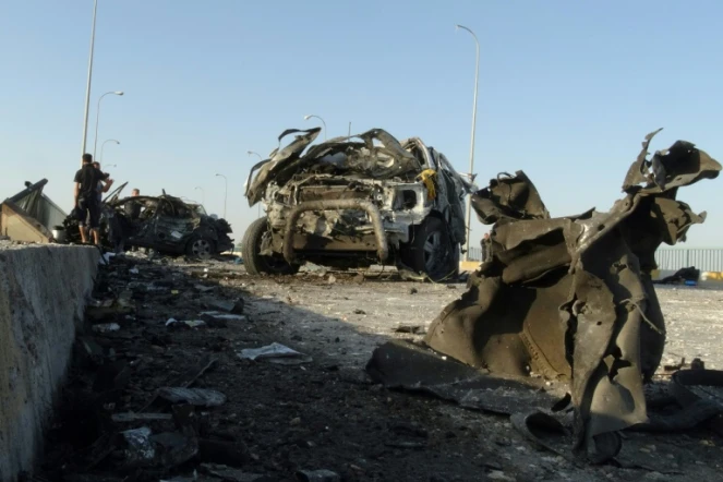 Attentat suicide à la voiture piégée à Ramadi, dans l'ouest de l'Irak, le 17 septembre 2014