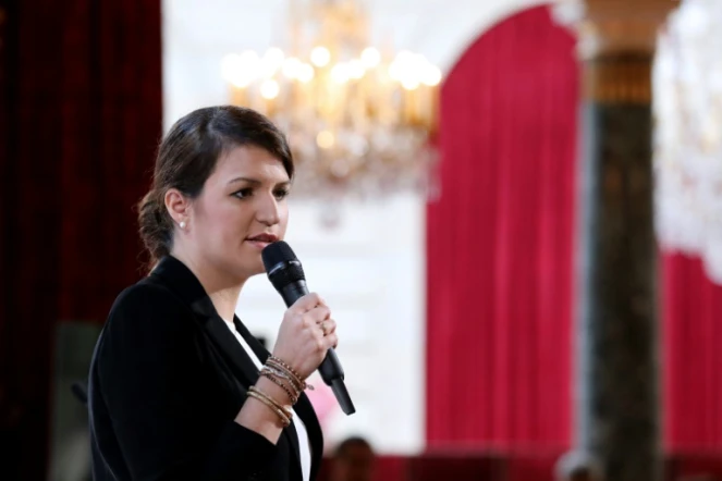 La secrétaire d'Etat à l'Egalité entre les femmes et les hommes Marlène Schiappa, le 25 novembre 2017 à l'Elysée à Paris