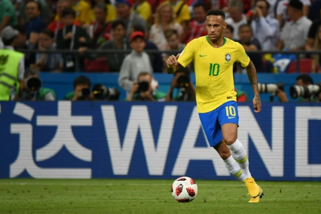 L'attaquant Neymar lors de la défaite du Brésil en quart de finale du Mondial face à la Belgique le 6 juillet 2018