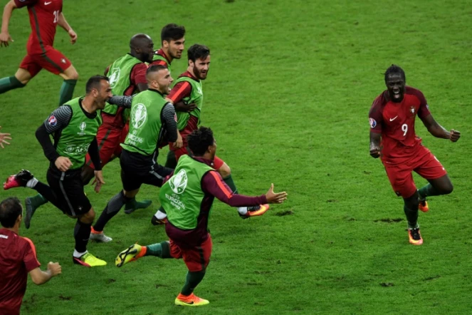 Eder (d), auteur du but portugais face à la France en finale de l'Euro, le 10 juillet 2016 au Stade de France