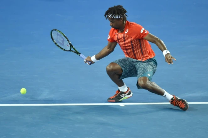 Gaël Monfils face à Nicolas Mahut à l'Open d'Australie, le 21 janvier 2016 à Melbourne