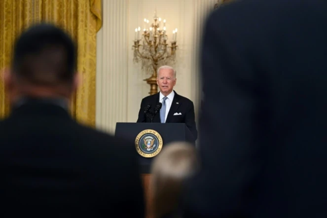 Le président américain Joe Biden livre un discours sur l'Afghanistan à la Maison Blanche, le 16 août 2021