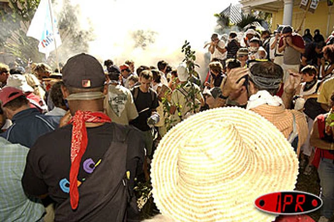 Jeudi 19 juin 2003
Des affrontements ont une nouvelle fois opposé les forces de l'ordre à des grévistes de l'Éducation nationale
(Photo Noël Thomas)