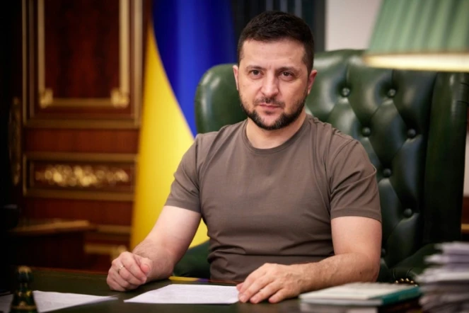 Le président ukrainien Volodymyr Zelenski le 21 mars 2022 