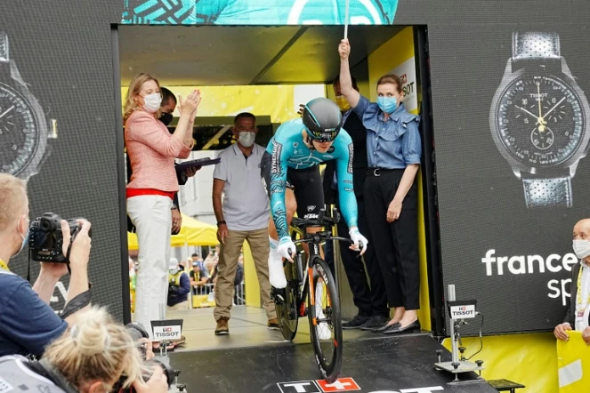 Jérémy Lecroq premier partant lance le Tour de France 2022, le 1er juillet à Copenhague