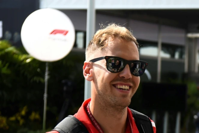 Le pilote allemand Sebastian Vettel (Ferrari) à son arrivée à Marian Bay pour le GP de Singapour, le 13 septembre 2018
