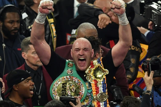 Le boxeur britannique Tyson Fury remporte le combat contre son rival américain Deontay Wilder en 7 rounds, le 22 février 2020 à Las Vegas