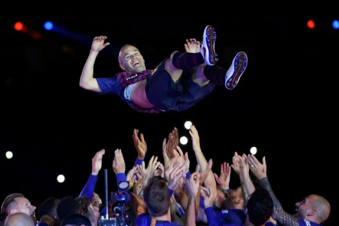 Le milieu de terrain du FC Barcelone lors de ses adieux le 20 mai 2018 au Camp Nou