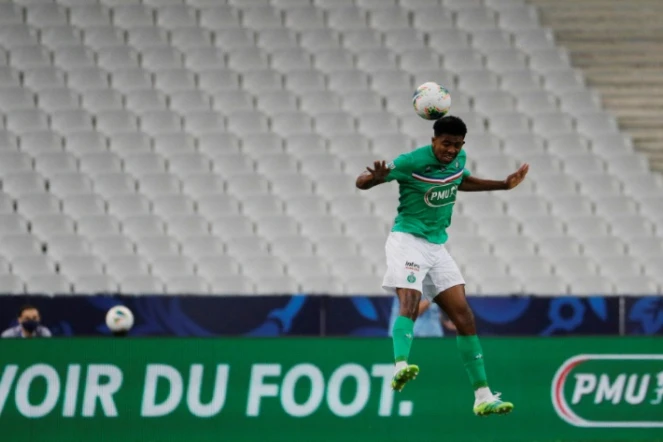 Le jeune défenseur Wesley Fofana  avec Saint-Etienne contre Paris, en finale de la Coupe de France, le 24 juillet 2020 au Stade de France