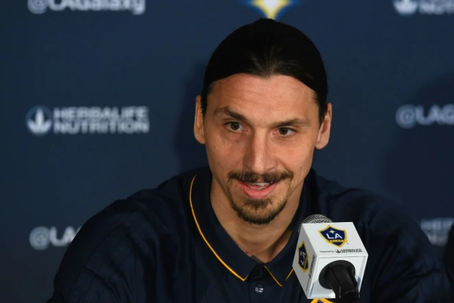 Zlatan Ibrahimovic, le 30 mars 2018 à Carson, en Californie, pour sa présentation au Los Angeles Galaxy 