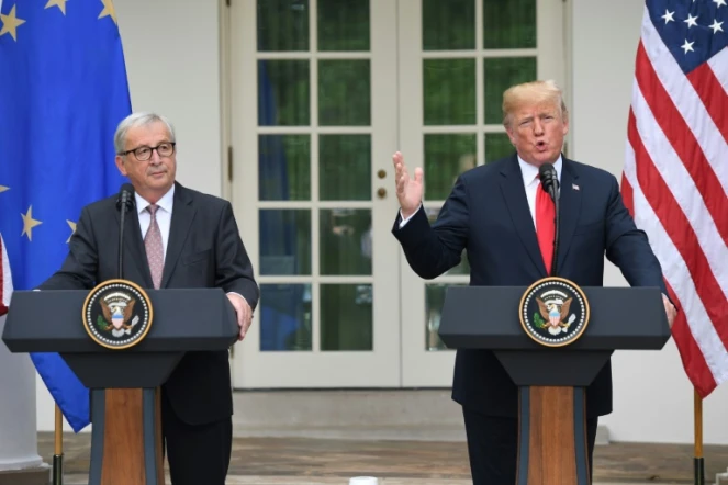 Le président américain Donald Trump recevait le président de la Commission européenne Jean-Claude Juncker à la Maison Blanche, le 25 juillet 2018